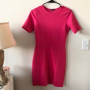 NastyGal hot pink fitted dress